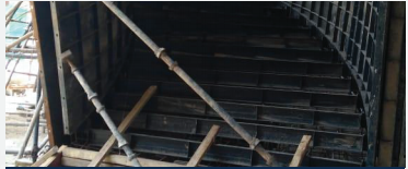 Exposed fair face concrete staircase formwork