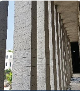 Textured concrete wall columns using formliners