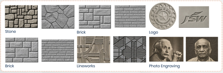 Bajaj formliner pattern and engraving examples
