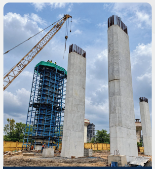 Pier formwork at Ahmedabad High Speed Rail