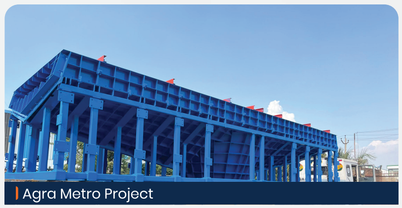 Agra Metro project pier cap formwork