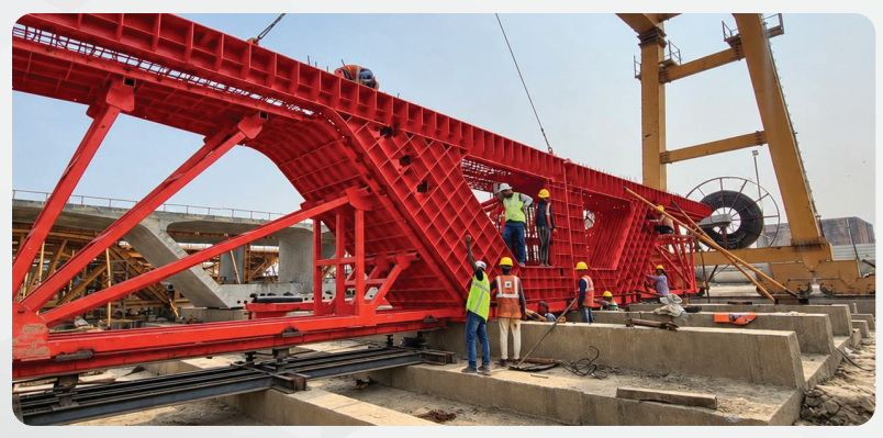 Red segmental formwork mould project