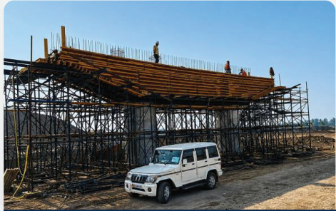 H timber formwork on an NHAI project in Hyderabad