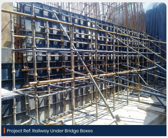 BJ Steel Slotted Panel Formwork Railway Under Bridge Boxes project