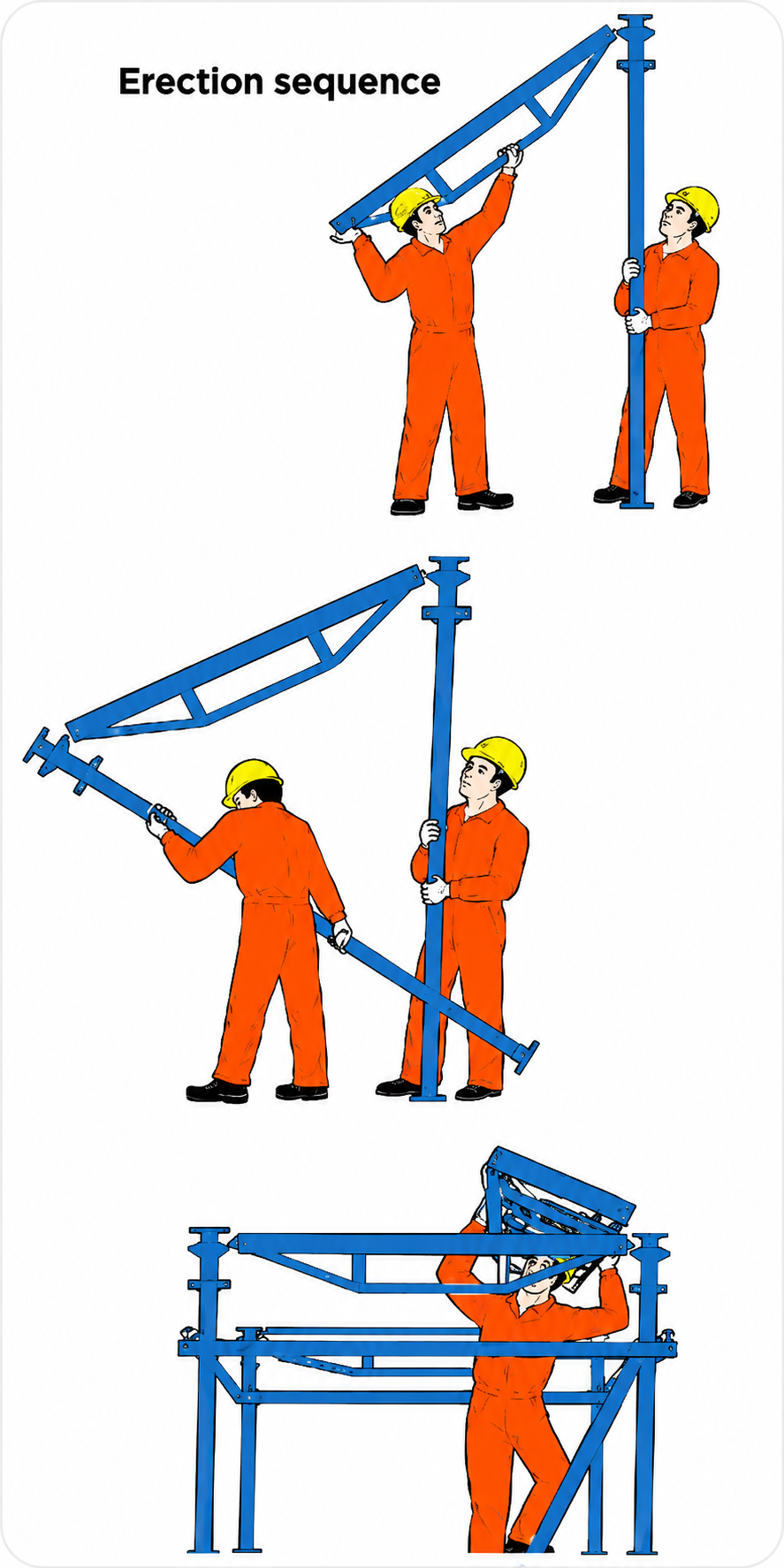 External dummy construction image for the drop-head slab assembly sequence