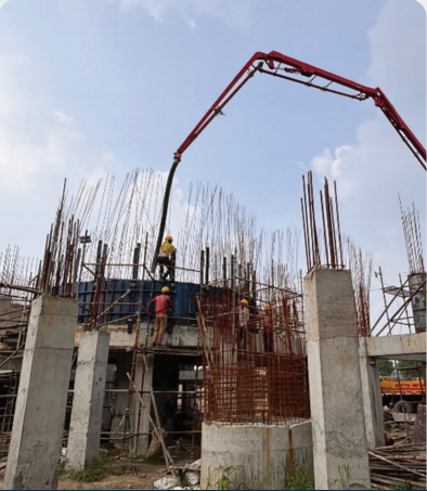 Concrete pouring at the WTP and STP Rajasthan project